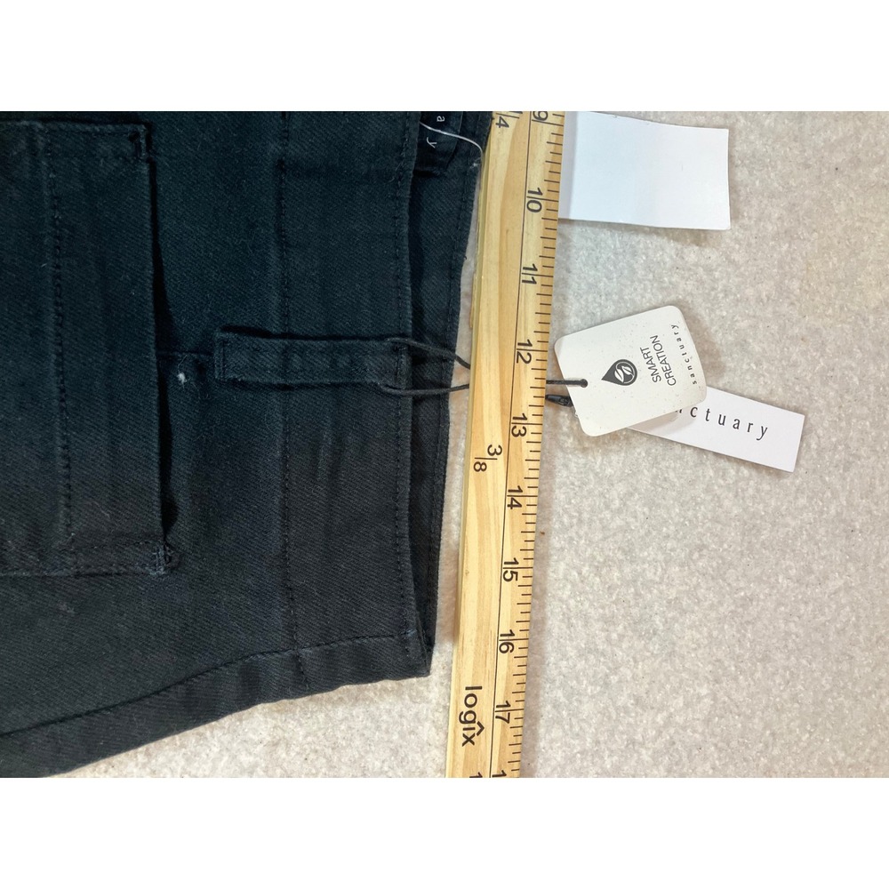Sanctuary Black Denim Jeans Womens Size 31 Wide Leg Cropped Pants Solid Black - Picture 5 of 9